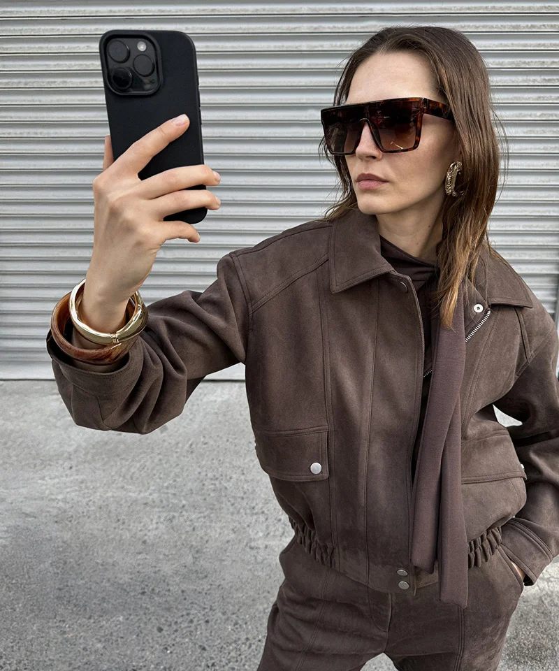 ابيكول Suede-Effect Coat